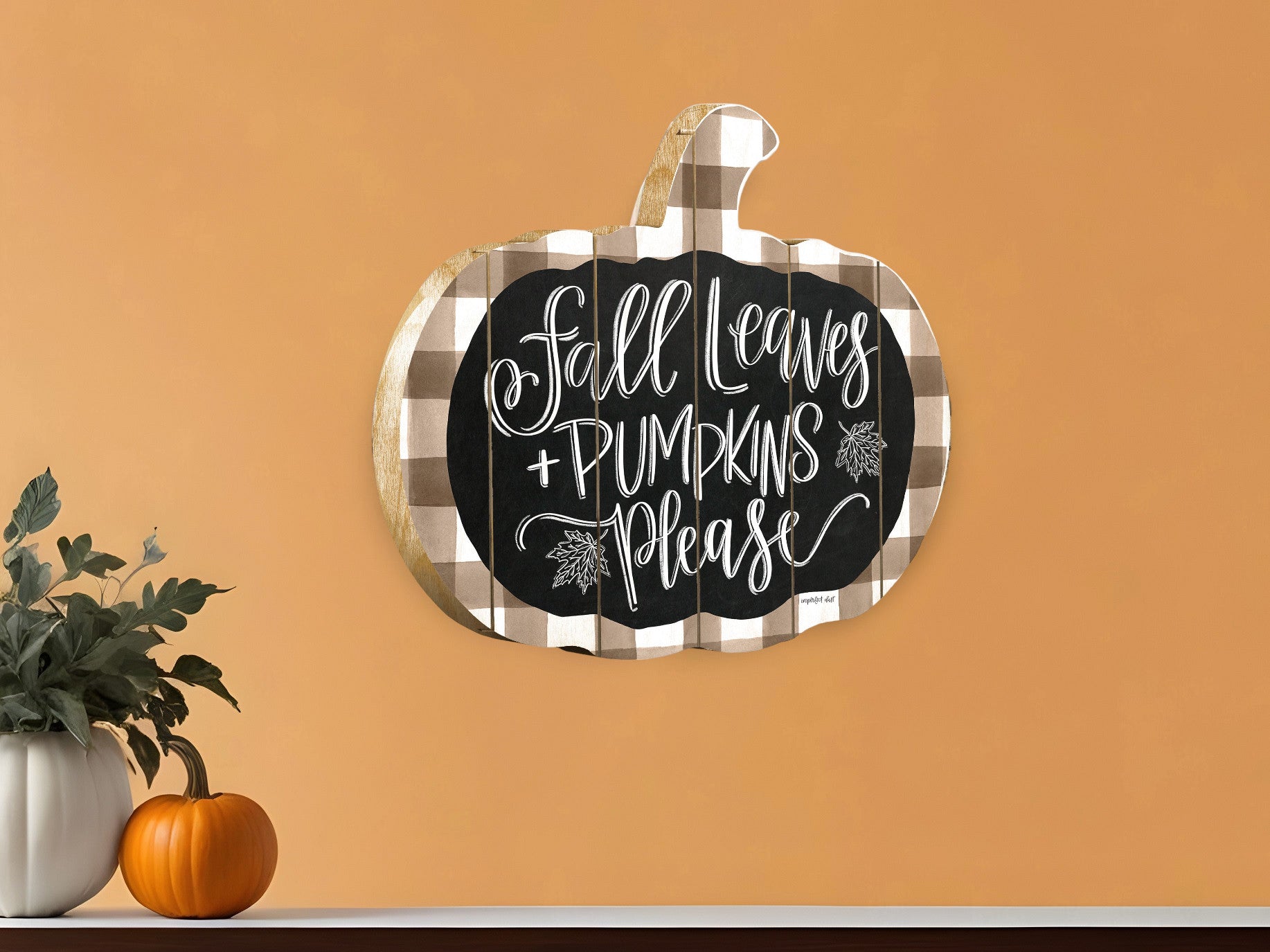 Fall Leaves and Pumpkins Please  Wall Art