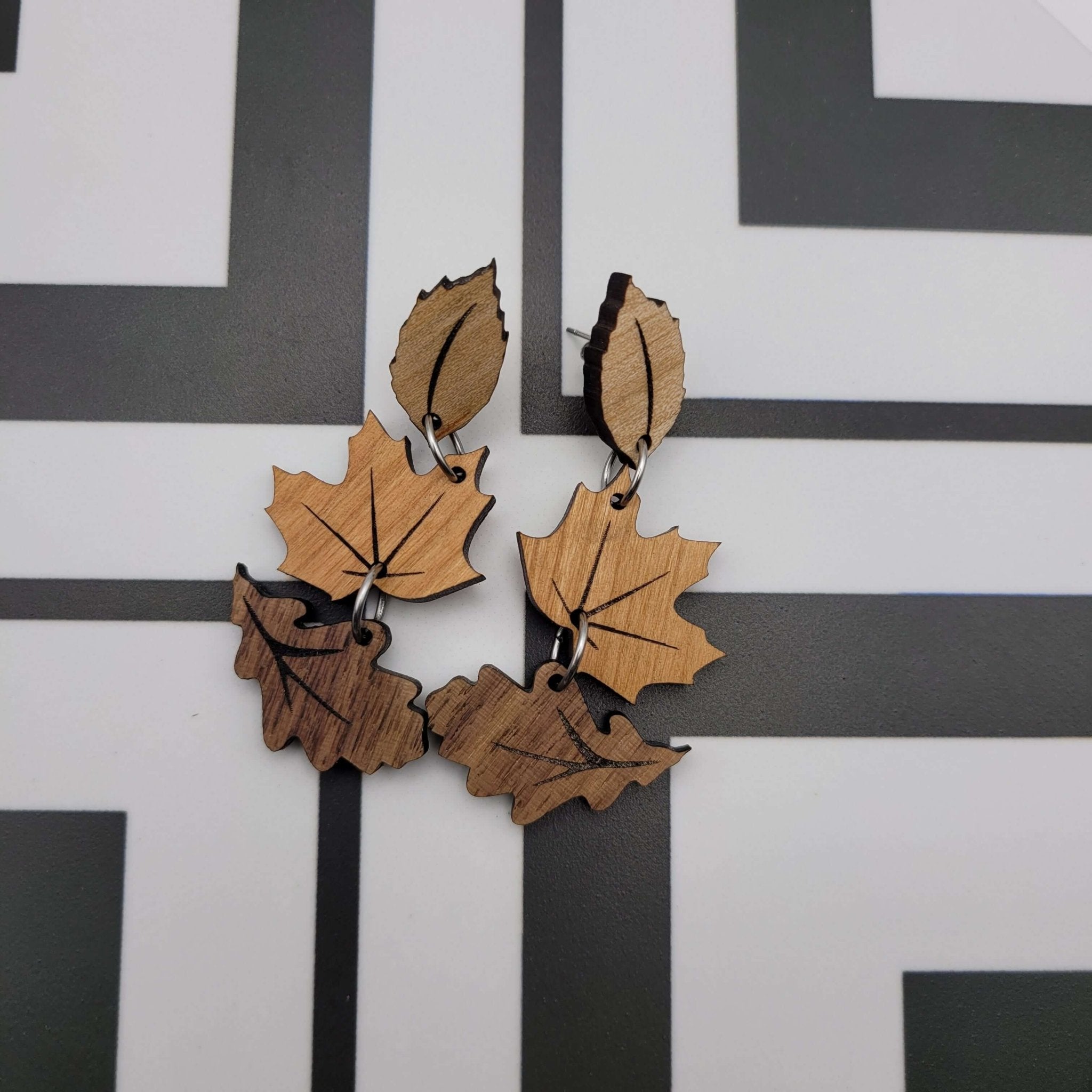 Fall Leaves Dangle Earrings - 4 Arrows Creations